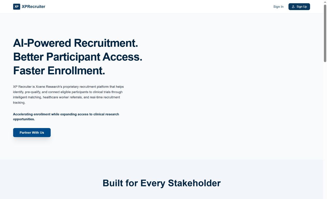 Xprecruiter website preview